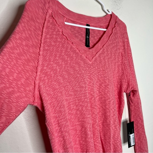 NWT Stone Flowers LONG SLEEVE RELAXED FIT V-NECK KNIT TOP Sz S - Picture 3 of 9
